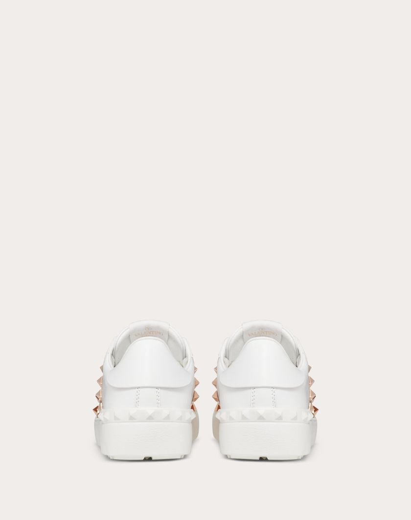 ROCKSTUD UNTITLED SNEAKER IN CALFSKIN LEATHER WITH METALLIC STRIPE - Image 5